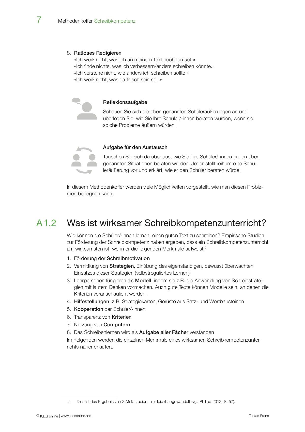 Methodenkoffer Schreibkompetenz – IQES