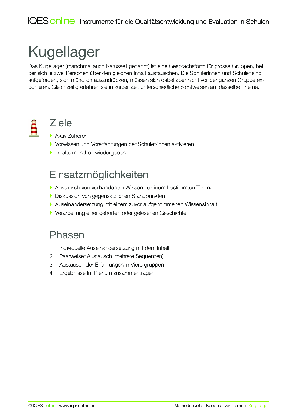 Methodenkoffer Kooperatives Lernen 1 – IQES