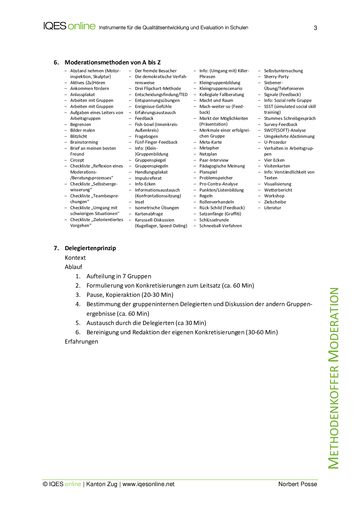 Methodenkoffer Moderation Für Schulleitungen Und Beratungspersonen – IQES